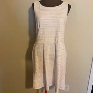 Pink and white crisscross back dress by The Loft